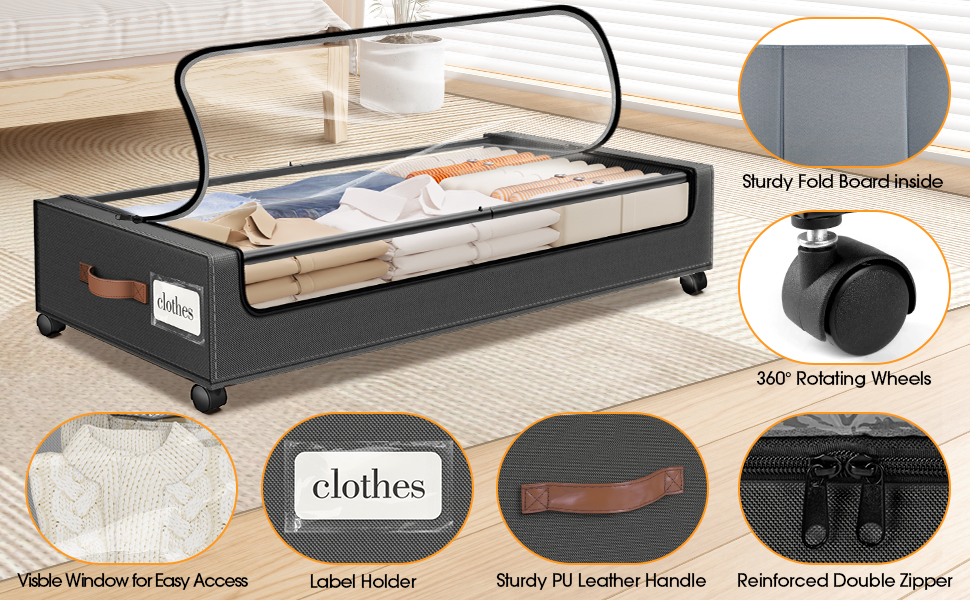 Under Bed Storage with Wheels