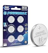 Powermax CR2032 3V Lithium Coin Cell Battery, Watch and Electronics Button Batteries, 6-Count
