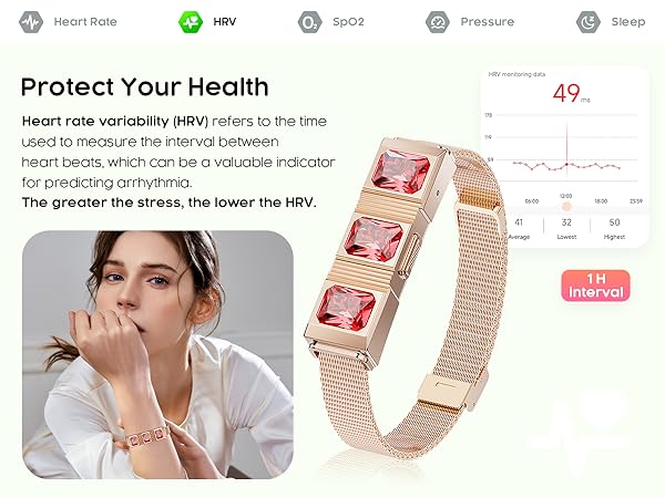 Women's Smart Bracelet with hrv