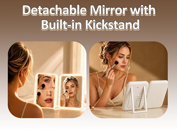Detachable Mirror with Built-in Kickstand
