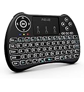 (Backlit Version)REIIE H9+ Backlit Wireless Mini Handheld Remote Keyboard with Touchpad Work for ...