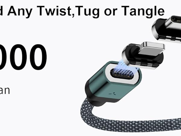 100W 2 in 1 Magnetic USB C Charging Cable