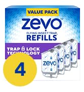 Zevo Flying Insect Refills for Indoor Light Trap: 4 Light Trap Refill Cartridges Capture Fruit Fl...
