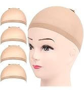 Wig Caps, FANDAMEI 4PCS Nylon Wig Caps, Nude Wig Caps for Women, Stocking Wig Caps for Halloween,...