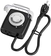 G-Homa [Enhanced] Outdoor Timers, Mechanical 24 Hour Timer Outlet, Outdoor Light Timer Waterproof...