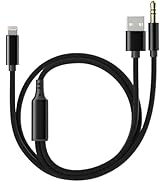 IVSHOWCO Charging Audio Cable for iPhone [Apple MFi Certified], Lightning to 3.5mm Headphone Aux ...