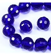 Dowarm 100PCS 8MM Crystal Glass Beads for Jewelry Making, Dark Blue Faceted Crystal Beads for Cra...