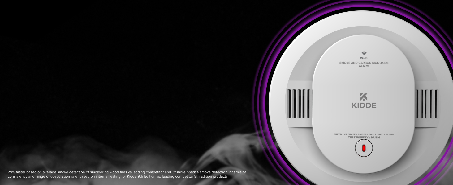 Kidde 30CUAR-W Smart Smoke and CO Fire Alarm + Kidde App advanced sensing technology-Desktop