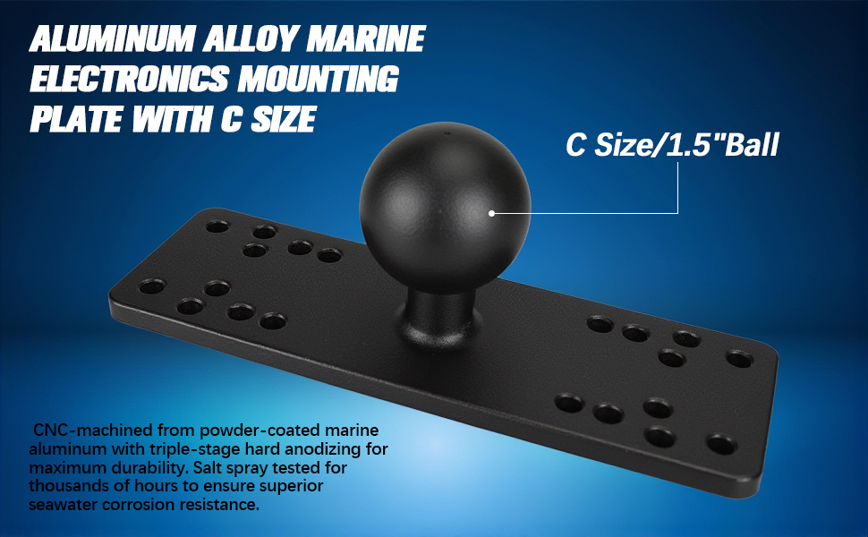 ALUMINUM ALLOY MARINE ELECTRONICS MOUNTING PLATE WITH C SIZE