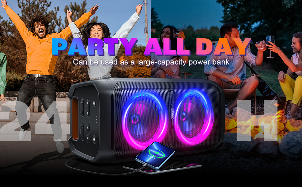 Large Bluetooth Speaker Big Portable Speaker Wireless Waterproof Party Speaker bass loudest outdoor 