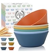 Homienly Wheat Straw Bowl Sets of 6-36oz Cereal Bowls,Microwave and Dishwasher Safe Bowls,Soup Bo...