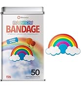 BioSwiss Bandages, Rainbow Shaped Self Adhesive Bandage, Latex Free Sterile Wound Care, Fun First...
