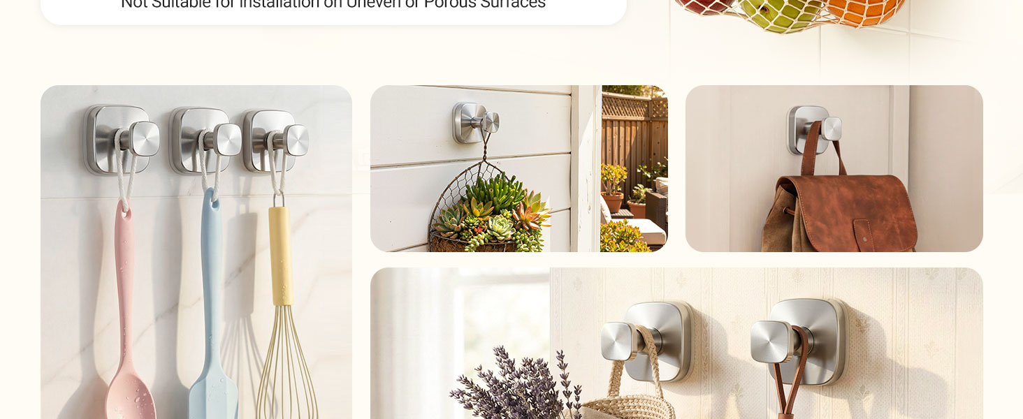Suction Cup Hooks for Towel Robe Shower Bathroom Kitchen Glass Window Door