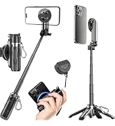 Magnetic Tripod for Phone with Remote Control, Extendable Selfie Stick Handle Grip Pocket Size, 4...
