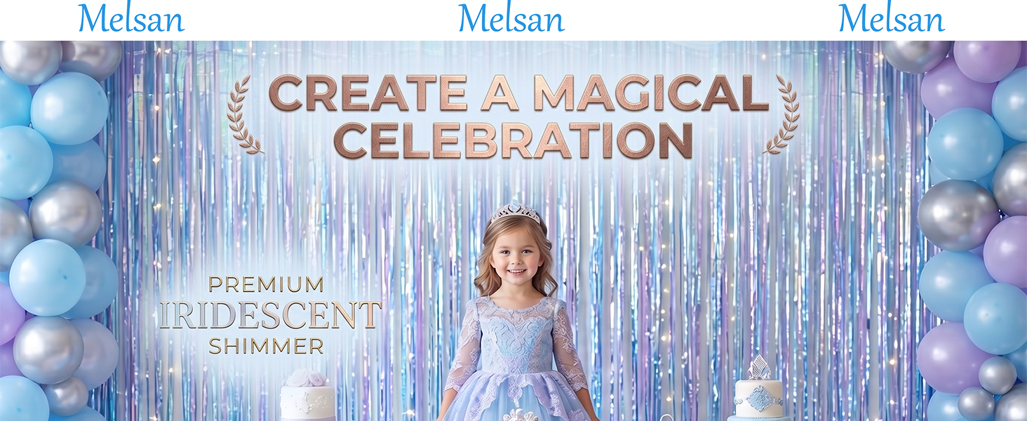 Iridescent Party Decorations Fringe Backdrop