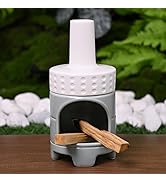 MOUGIGI Handmade Ceramic Palo Santo Holder Burner - Mini Chiminea Incense Dish for Palo Santo Sti...