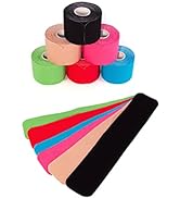 axion Kinesiology Tapes PRECUT Mix Set | 120 Pre-Cut Multicolored Sport Tape Strips 10 x 2 in - o...