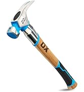 OX Tools Pro 22oz Curved Hickory Handle Hammer with TPR Grip and Steel Shaft Hickory Framer - Mag...
