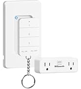 Remote Control Outlet with 2 Independent Control Sockets, WILAWELS Wireless Light Switch, Expanda...