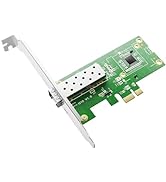 BZIZU 1Gb PCIe x1 Ethernet Network Card, Intel I210-AS Chipset, Single SFP Port Gigabit NIC for D...