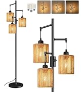 GOEBLESON Dimmable Floor Lamp, Farmhouse Tall Standing 70.3