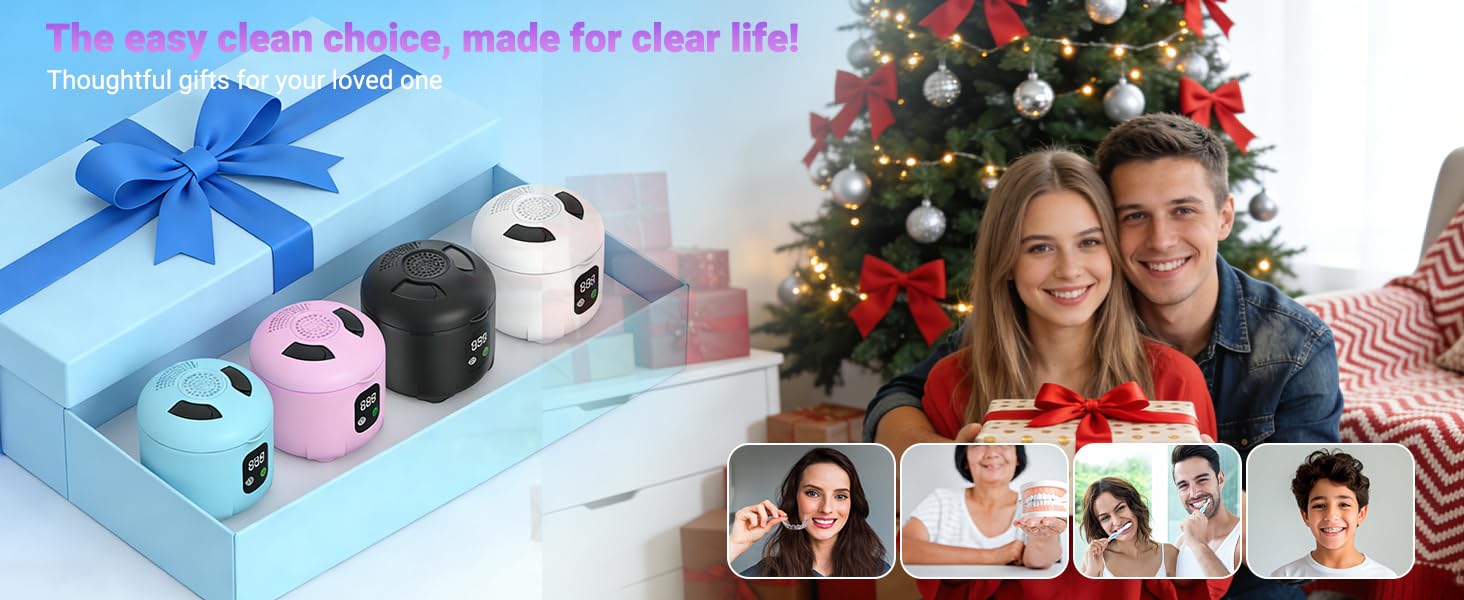 Denture Cleaner Machine with 4 Modes for Mouth Guards, Jewelry, Rings, etc (White)