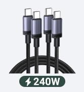 UGREEN 2-Pack 240W USB C to USB C Cable, Fast Charging USB C Cable for iPhone 17 Pro Max/16/15, G...