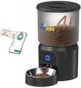 PETSDA Automatic Cat Feeders 4L Timed Dry Food Dispenser WiFi 10 Meals Programmable 1-12 Portion ...