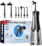 Ducard Cordless Water Flosser for Teeth, U-Shaped Flossing 360° Deep Clean, 5 Modes 7 Jet Tips fo...