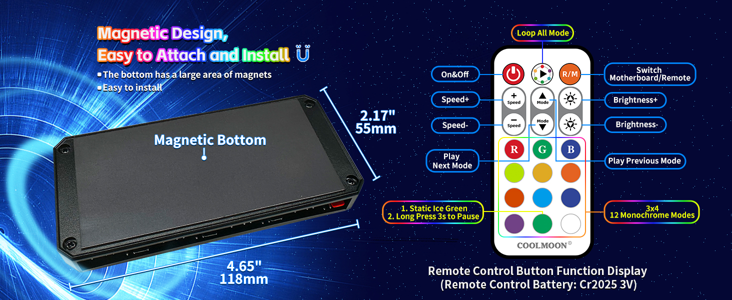  5V ARgb Controller Fan Remote Control Remote Lighting Computer Temperature Control Integrator