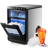 ARLIME Nugget Ice Maker Countertop, 44LBS/24H Portable Pebble Ice Machine with Soft Chewable Pell...