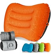 Crisonky Camping Pillow - Inflatable Pillow - Travel Pillows for Backpacking &amp; Airplane, Lumbar S...