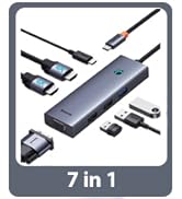 Docking Station Dual Monitor, Baseus 7 in 1 Laptop Docking Station 3 Monitors, USB C HUB with 4K ...