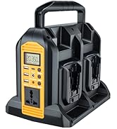 YEX-BUR 350W Power Inverter for Dewalt 20v 60v Battery, 4-Ports DC 20V to AC 120V Pure Sine Wave ...