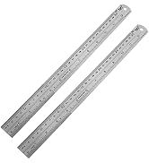 Stainless Steel Ruler Set, Flexible Metal Ruler 12 Inch. Ruler with inches and Centimeters, Metri...
