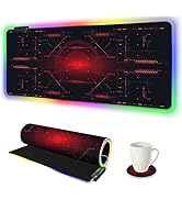 AIMSA Large Gaming Mouse Pad RGB, Keyboard Led Mousepad Extended 35.4 x 15.8 inch Non-Slip Rubber...