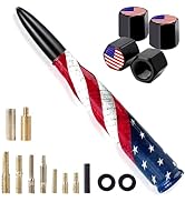 Car Truck Bullet Antenna with Valve Stem Caps for F150 F250 F350 Super Duty Raptor Dodge Ram 1500...