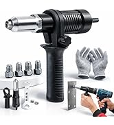 Professional Electric Rivet Gun Adapter Kit, Pro-Grade Electric Rivet Gun Adapter with Removable ...