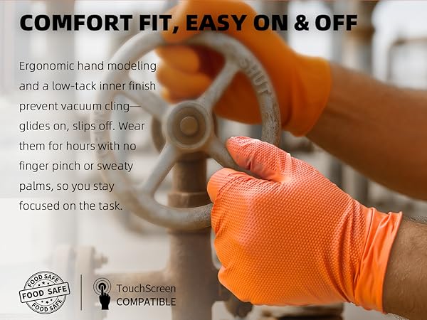Beastek nitrile glove comfort fit food safe cooking touch screen compatible