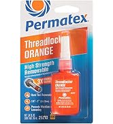Permatex 25210 High Strength Removable Threadlocker Orange Liquid, 10 ml