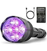 SAOPRKLER New UV5 385-395nm UV Flashlight Rechargeable High Intensity 5 LED Black Light Flashligh...