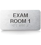 Exam Room Signs with Raised Text &amp; Grade 2 Braille –, ADA Compliant, 7 Variants (EXAM, EXAM 1-6),...