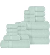BOUTIQUO 100% Cotton Towel Set, Contains 4 Soft Bath Towel, 6 Hand Towels, 8 Wash Cloths - Compac...