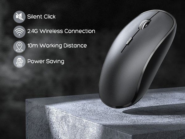 Black Wireless Computer Mouse