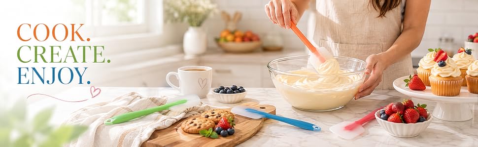 hiramware silicone spatula set cook bake kitchen