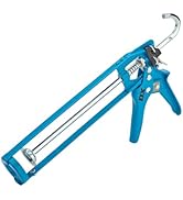 OX Skeleton 10 oz Caulk Gun No Drip On Off Switch - 10:1 Thrust Ratio Silicone Gun - Built-in Sea...