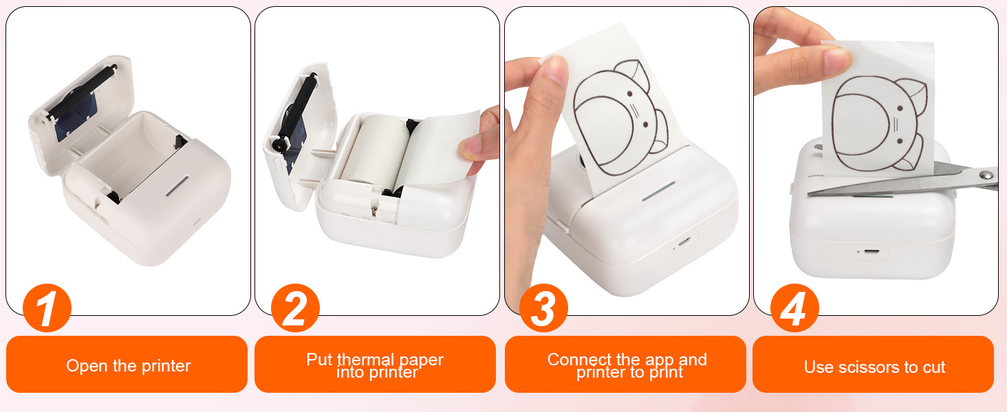 mini printer thermal sticker paper
