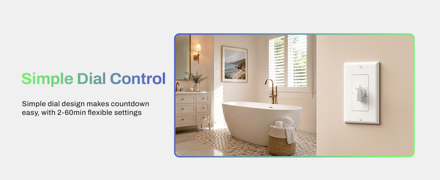 spring wound timer switch for exhaust fan