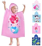 TEUEN Kids Beach Towels with Hood, Soft and Absorbent Pool Towels Toddler Bath Towel for 0-7 Year...