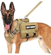 MOOGROU Dog Backpack Harness and Leash Set for Large Dogs,Removable Side Pockets Dog Vest with Ha...